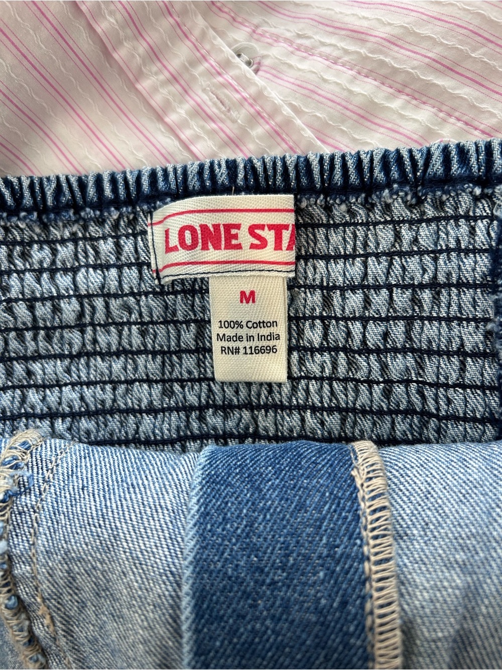 Lone Star Denim Zip Corset Top in Blue Size Medium - Picture 3 of 3